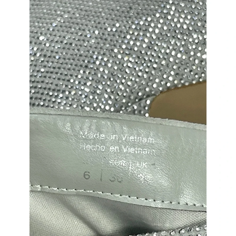 Aldo Rhinestone Over-the-Knee Stiletto Boots Womens 6 Silver Sparkly Pointed Toe